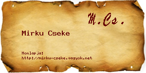 Mirku Cseke névjegykártya
